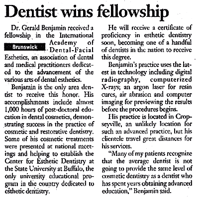 Dr. Benjamin wins fellowship